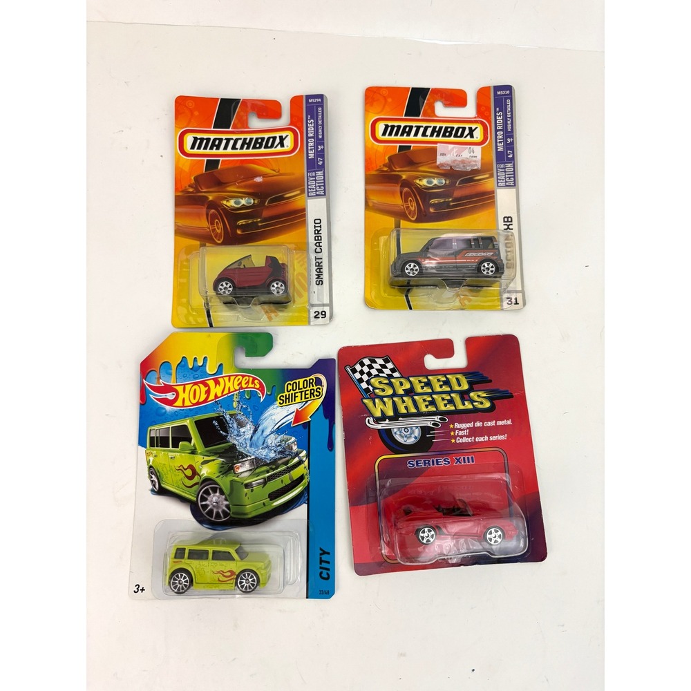 Matchbox Hot Wheels Speed Wheels Diecast Cars Lot of 4 Sealed Scion xB Smart